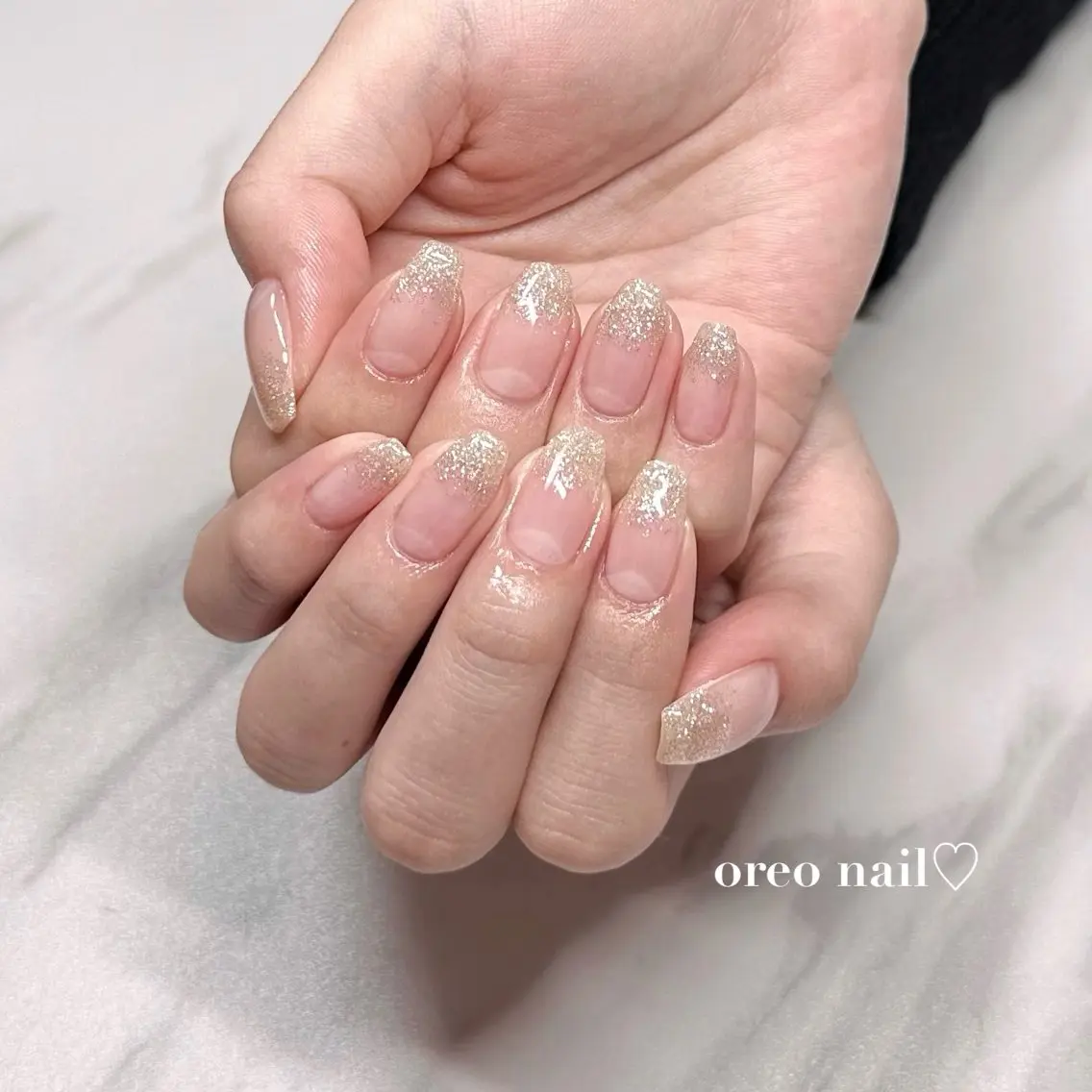 ネイル フラッシュネイル グラデーション キラキラネイル oreo salon miyu 池袋のネイルデザイン