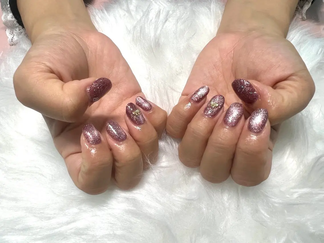 ショート パープルカラー Liacil あゆみのネイルデザイン