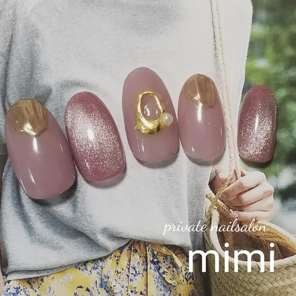 ネイル マグネットネイル ニュアンスネイル 博多ネイル ｍｉｍｉのネイルデザイン
