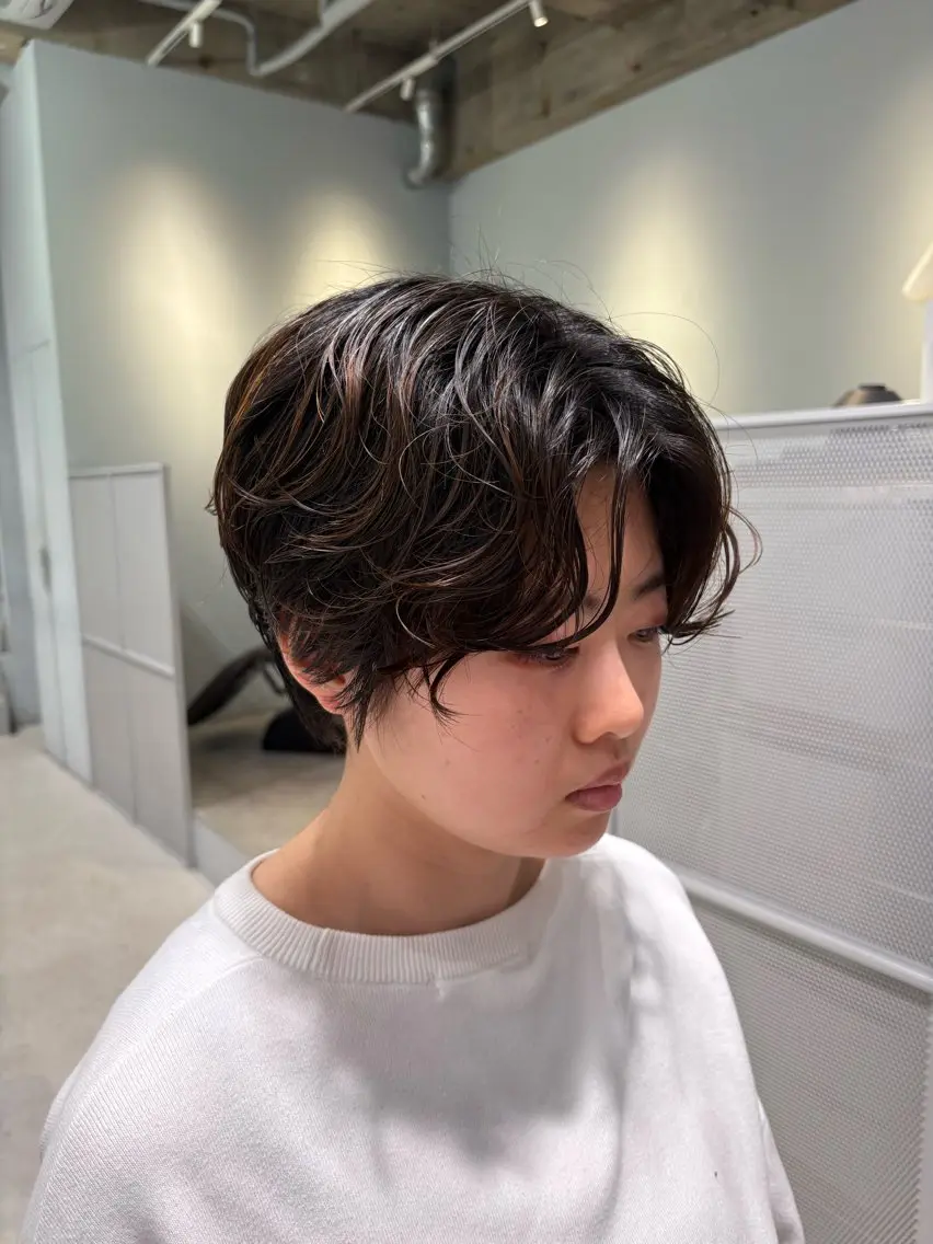 ショート ショートヘア パーマ 長谷川 ななこのヘアスタイル