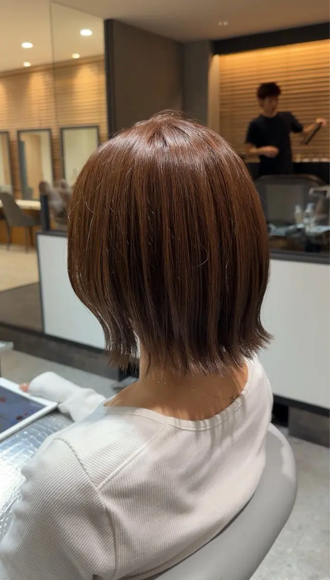 カラー ヘアカラー トリートメント けいし🐬ボブ 美髪縮毛矯正のヘアスタイル