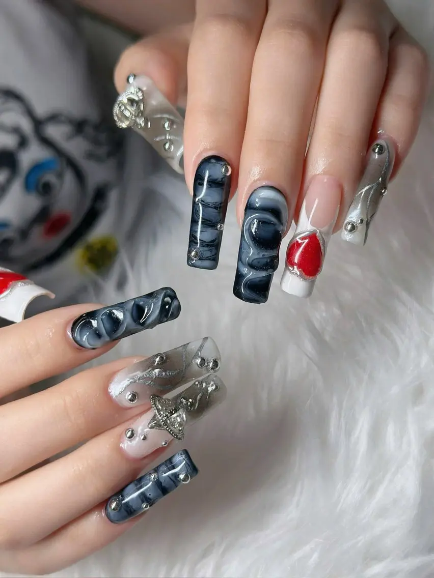 ネイル オーロラネイル フレンチネイル ジェルネイル ハロウィン 韓国ネイル ハンドネイル H.baby Nail Salonのネイルデザイン