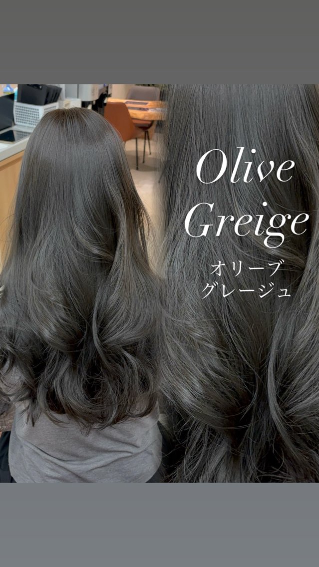 カラー グレージュ オリーブグレージュ オリーブグレー カット ヘアカラー 透明感カラー/髪質改 善/オリーブ/ayaのヘアスタイル