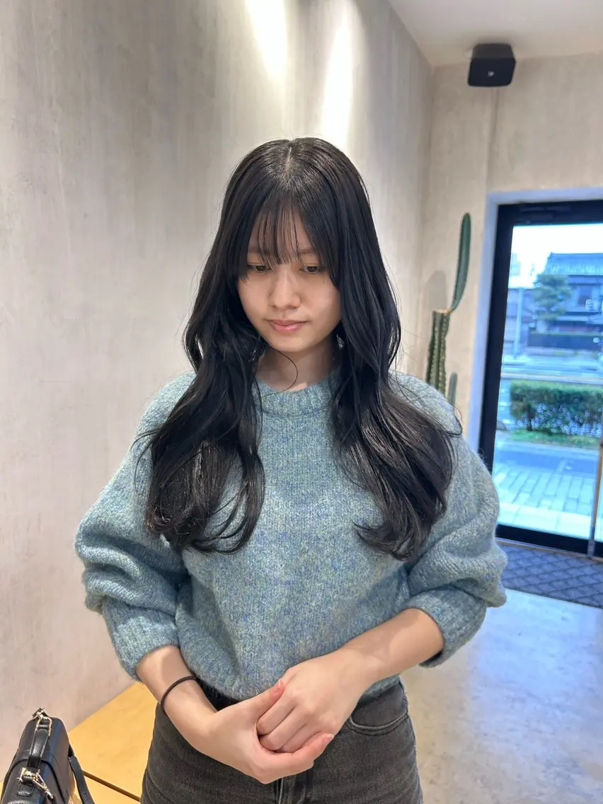 ロング カット ヘアカラー トリートメント レイヤーカット/ツヤ 縮毛矯正/アチワのヘアスタイル