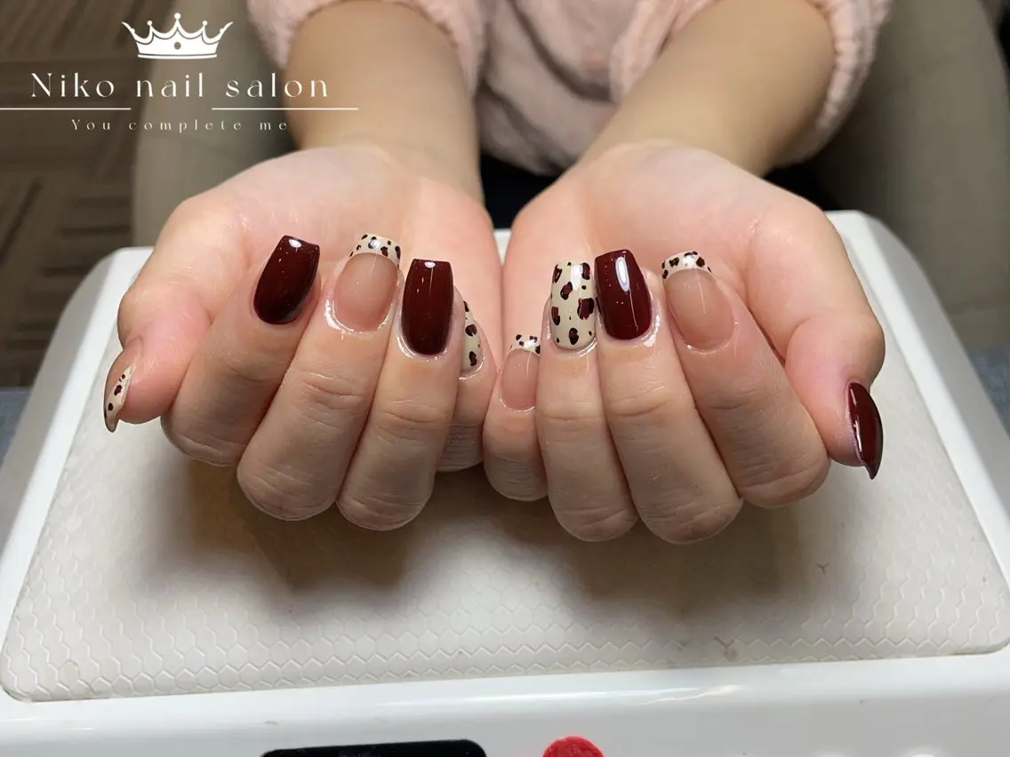 ネイル チークネイル フットネイル フレンチネイル ジェルネイル ガラスフレンチ 柚子 Nikoのネイルデザイン