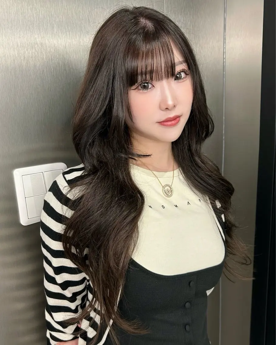 ロング カラー nanaka 🤍韓国ワンホンヘアのヘアスタイル