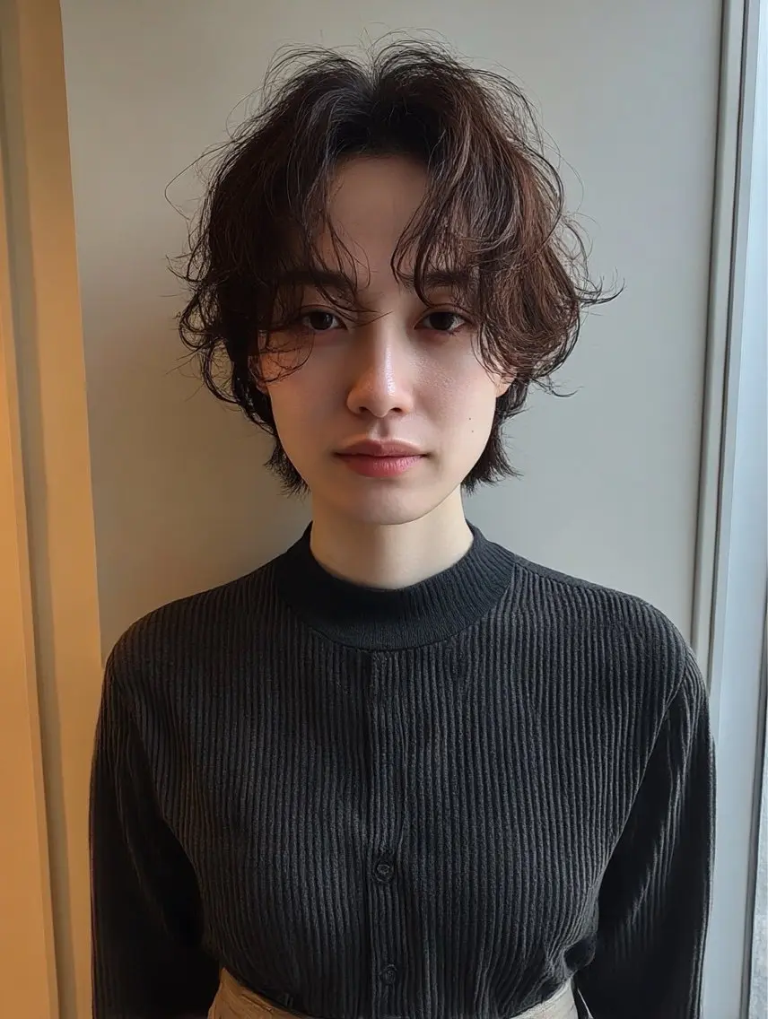 ショート パーマ カット パーマ RIN パーマ/暖色カラーのヘアスタイル
