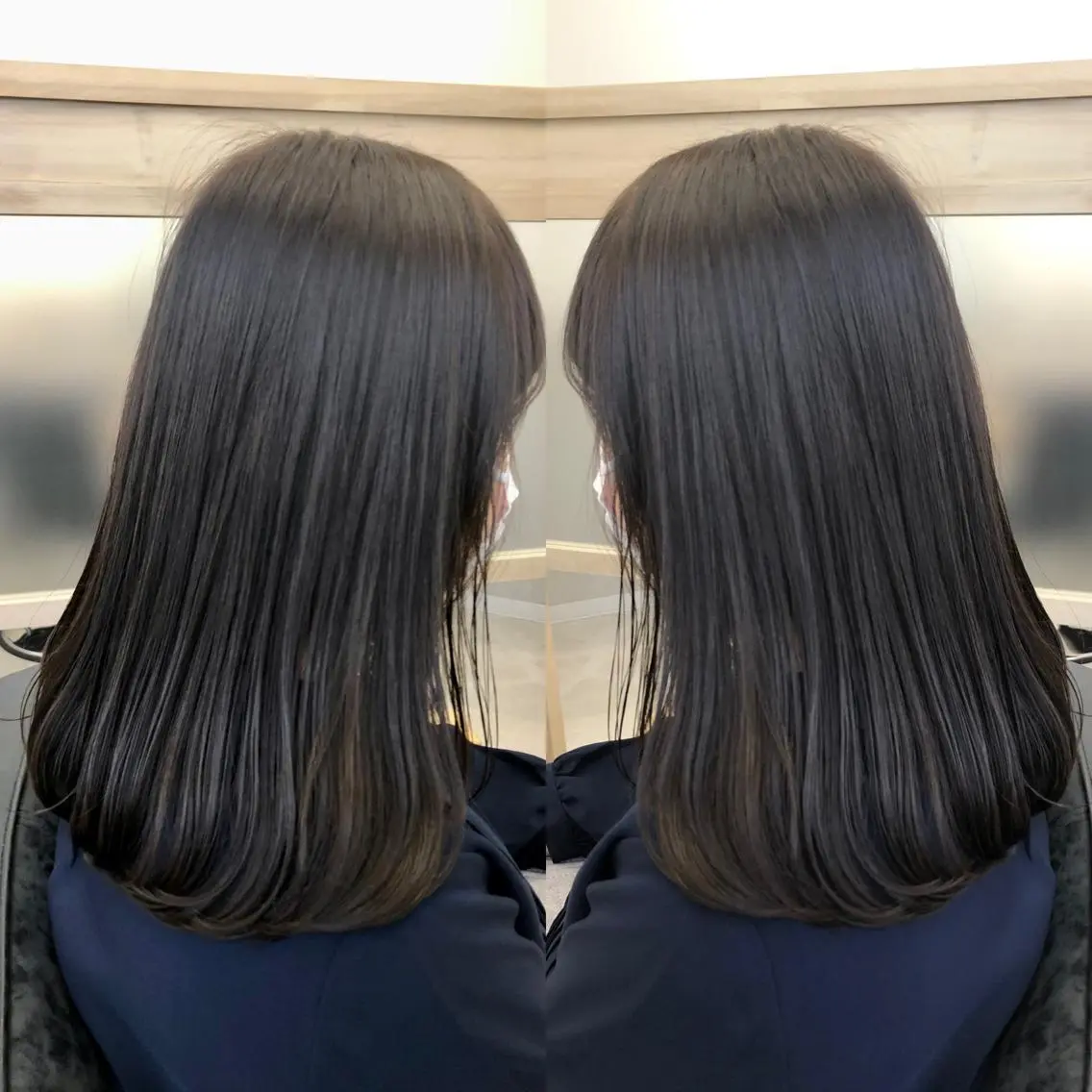 セミロング カラー 透明感カラー グレージュ イルミナカラー トリートメント カット ヘアカラー トリートメント 天野 涼のヘアスタイル