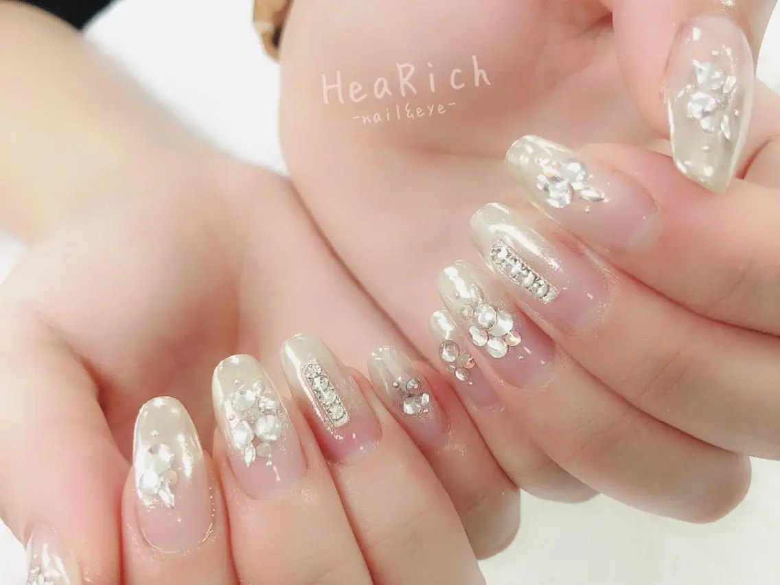 ネイル キラキラネイル ミラーネイル ネイルStork HeaRich野江店のネイルデザイン