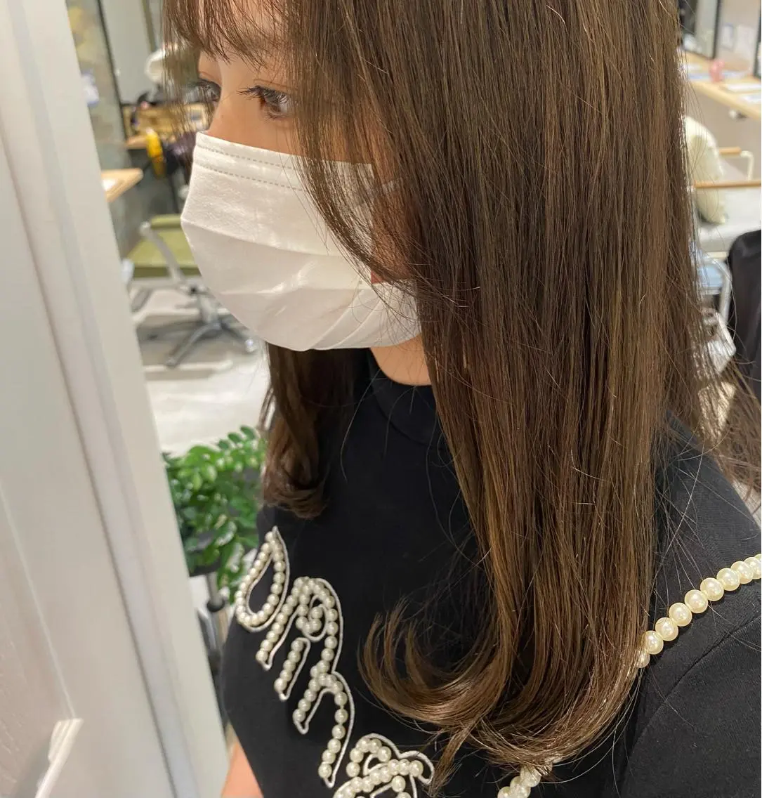 セミロング ヘアカラー トリートメント あさかわ みほのヘアスタイル