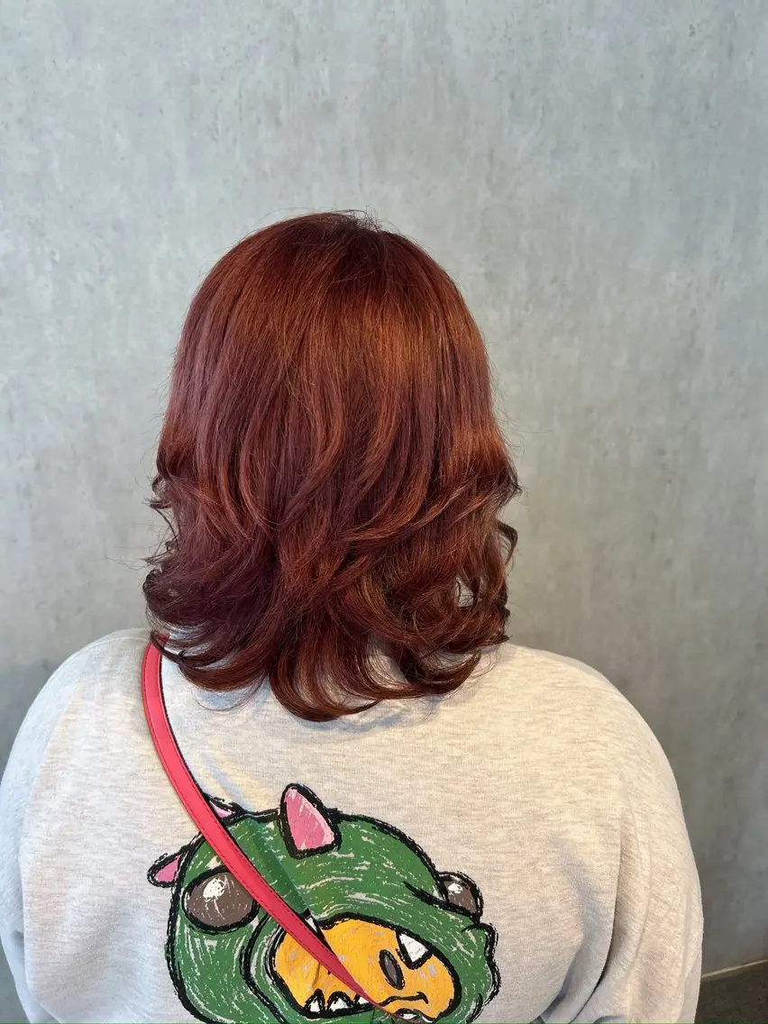 ミディアム カラー ブリーチ ピンクカラー ヘアカラー トリートメント 梶田 伸篤のヘアスタイル