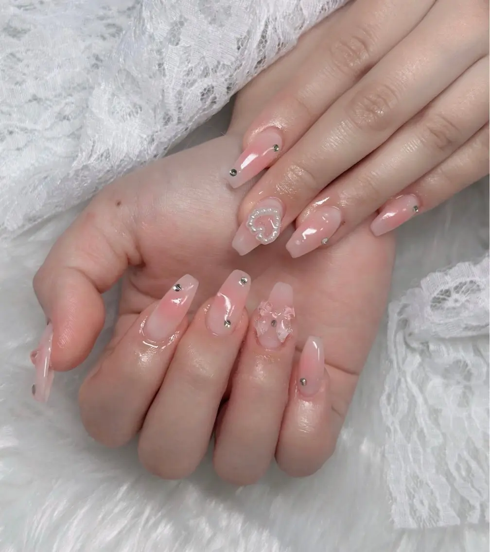 ネイル アートネイル 成人式 ジェルネイル ニュアンスネイル 夏ネイル neco H.babynailのネイルデザイン