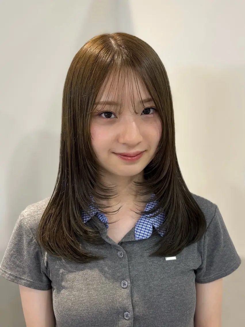 セミロング カラー 透明感カラー カット ヘアカラー トリートメント 名駅/sHiHo/透 明感カラー✨🎀/のヘアスタイル