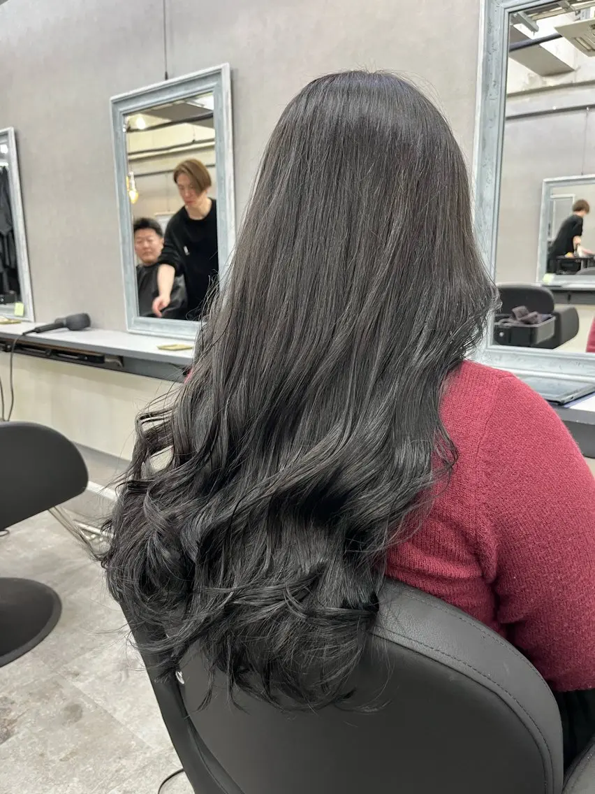 セミロング カラー ブリーチ グレージュ ブリーチなしカラー ヘアカラー トリートメント ブリーチ有無Wカラー メンズパーマ大成のヘアスタイル