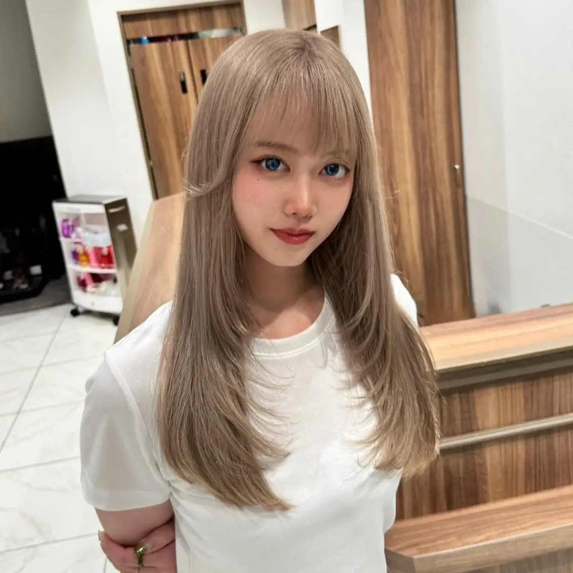 ロング カラー カット ヘアカラー 💙韓国/ワンホン/ レイヤー💗Sayaのヘアスタイル