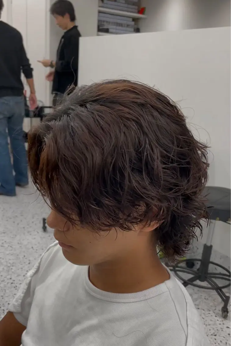 ショート カラー パーマ メンズ特化/ツイスパ /波巻き/松本真生のヘアスタイル