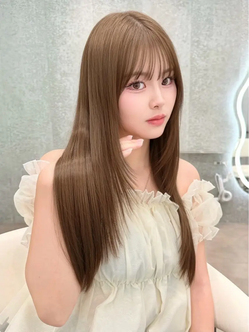 ロング ヘアアレンジ くびれヘア ハッシュカット ハイレイヤー 韓国風ヘア レイヤーカット カット 縮毛矯正 トリートメント ヘアセット ブリーチ毛対応美髪 矯正×レイヤー/二響のヘアスタイル