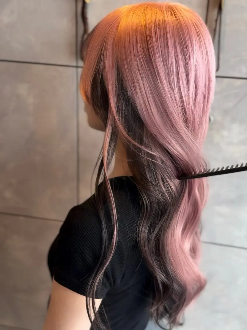 ロング カラー ヘアカラー トリートメント ヘアセット 🎀ハイトーン・艶 カラー HANA🎀のヘアスタイル