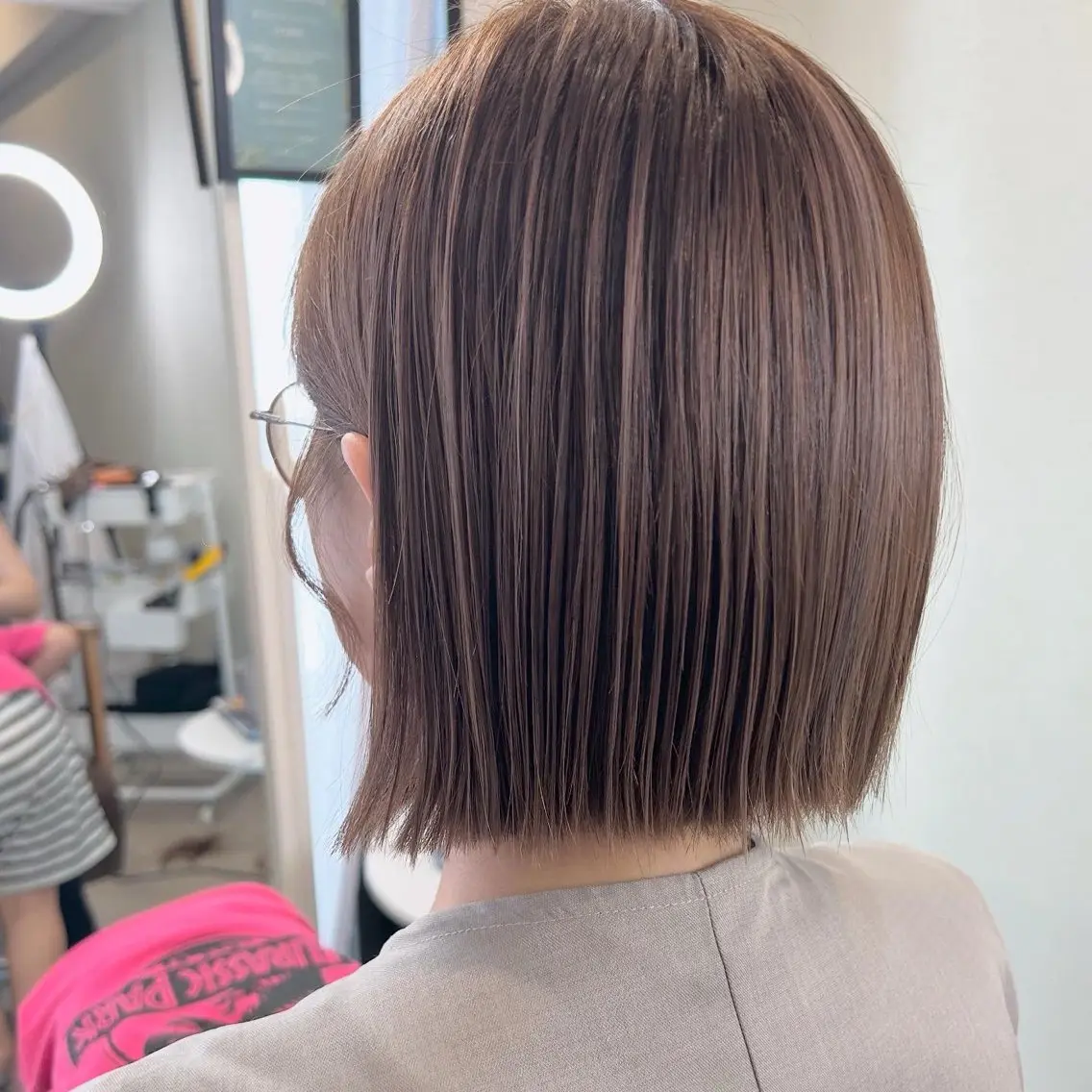 ショート 切りっぱなしボブ ボブ ハイライト カット ヘアカラー トリートメント soi.37 古波蔵美奈のヘアスタイル