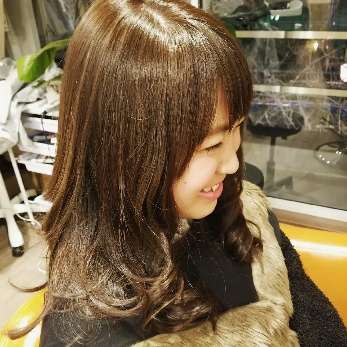 セミロング カラー パープルカラー spa hair ark 富井直美のヘアスタイル