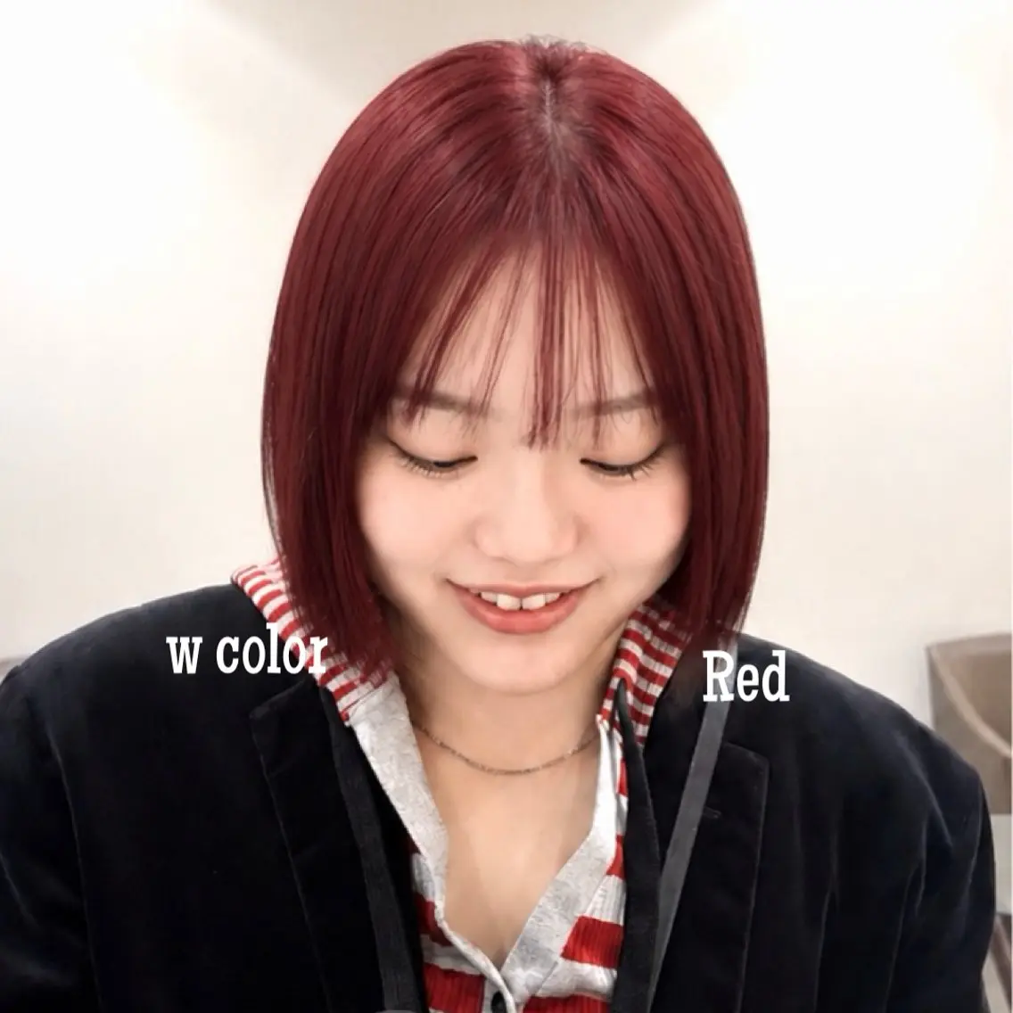 ミディアム カラー 切りっぱなしボブ ブリーチ ボルドーカラー ダブルカラー ブリーチなしカラー カット ヘアカラー トリートメント 暖色カラー/パラッと Bob/モエのヘアスタイル