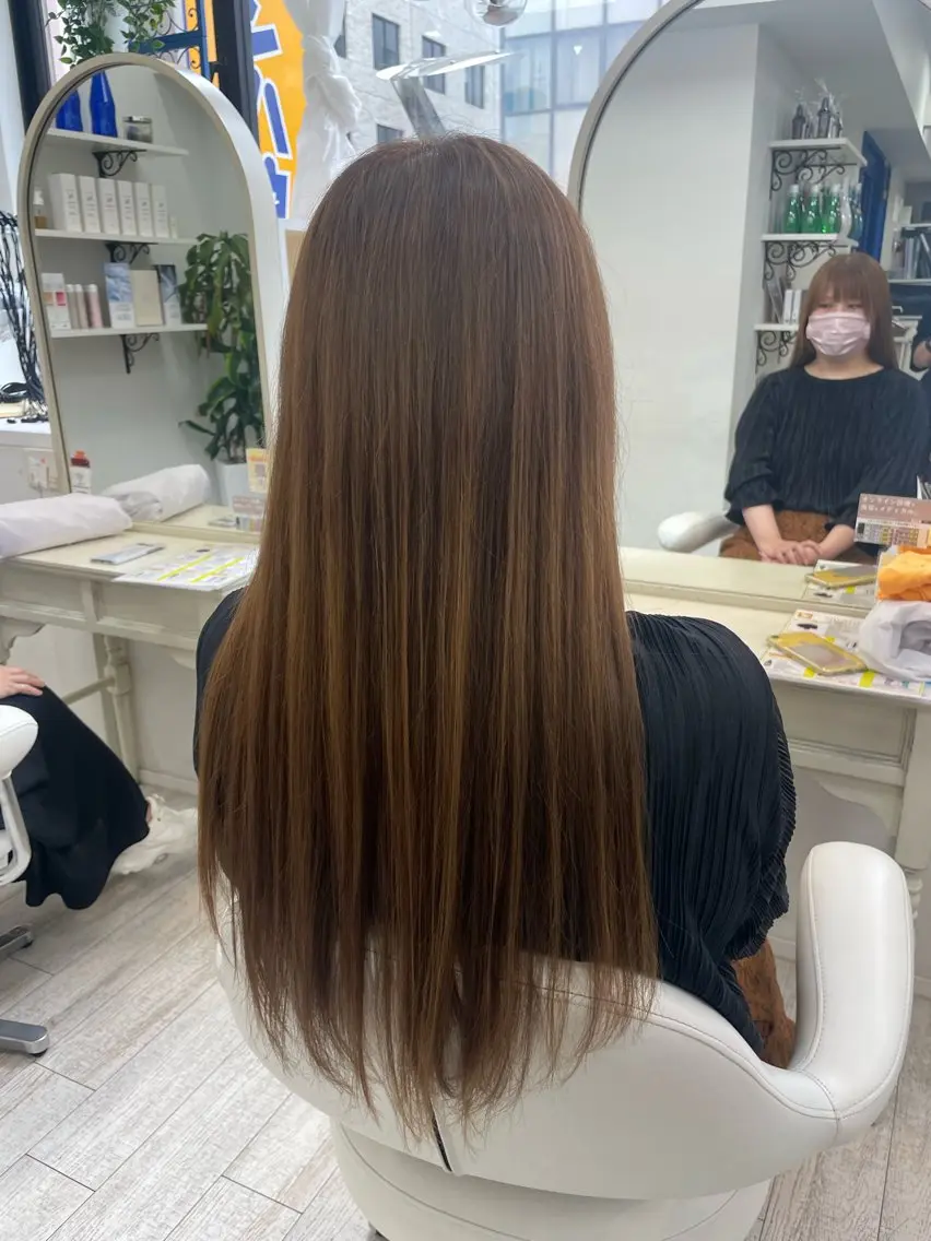 ロング 縮毛矯正 トリートメント 新籾 尚哉のヘアスタイル