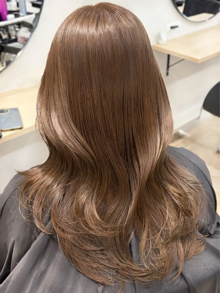 ロング カラー ブリーチ ダブルカラー ミント ブリーチなしカラー ヘアカラー トリートメント 名駅/sHiHo/透 明感カラー✨🎀/のヘアスタイル