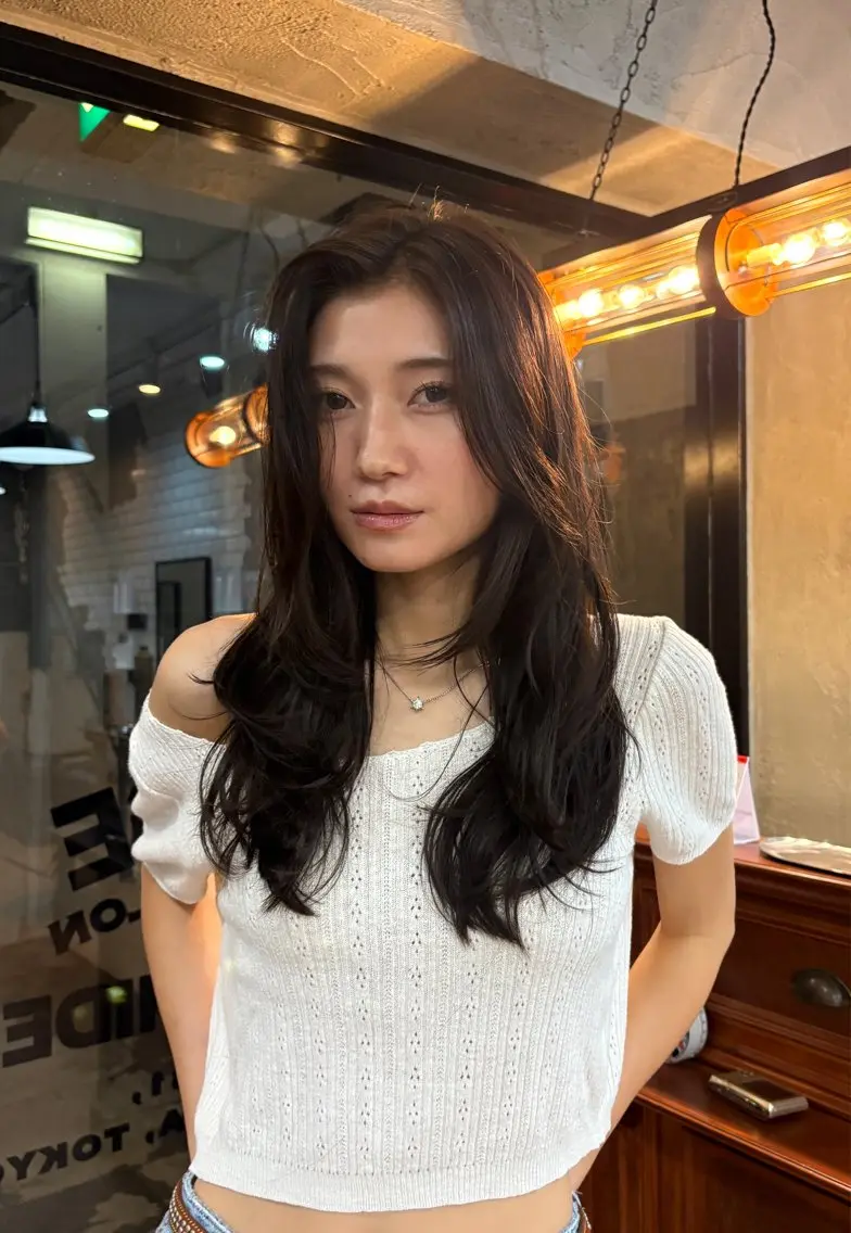 ロング カット ヘアカラー トリートメント レイヤーカット🎀 NANAHAのヘアスタイル