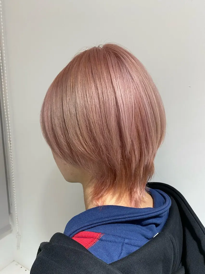 カラー ベージュカラー ブリーチ ピンクカラー ピンクベージュ ホワイトピンク BIANCA伊勢崎 mayaのヘアスタイル