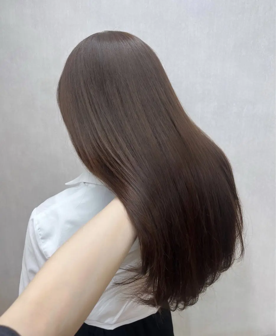 カラー 縮毛矯正 ひなこ♡縮毛矯正/ 艶カラー🤍透明感のヘアスタイル