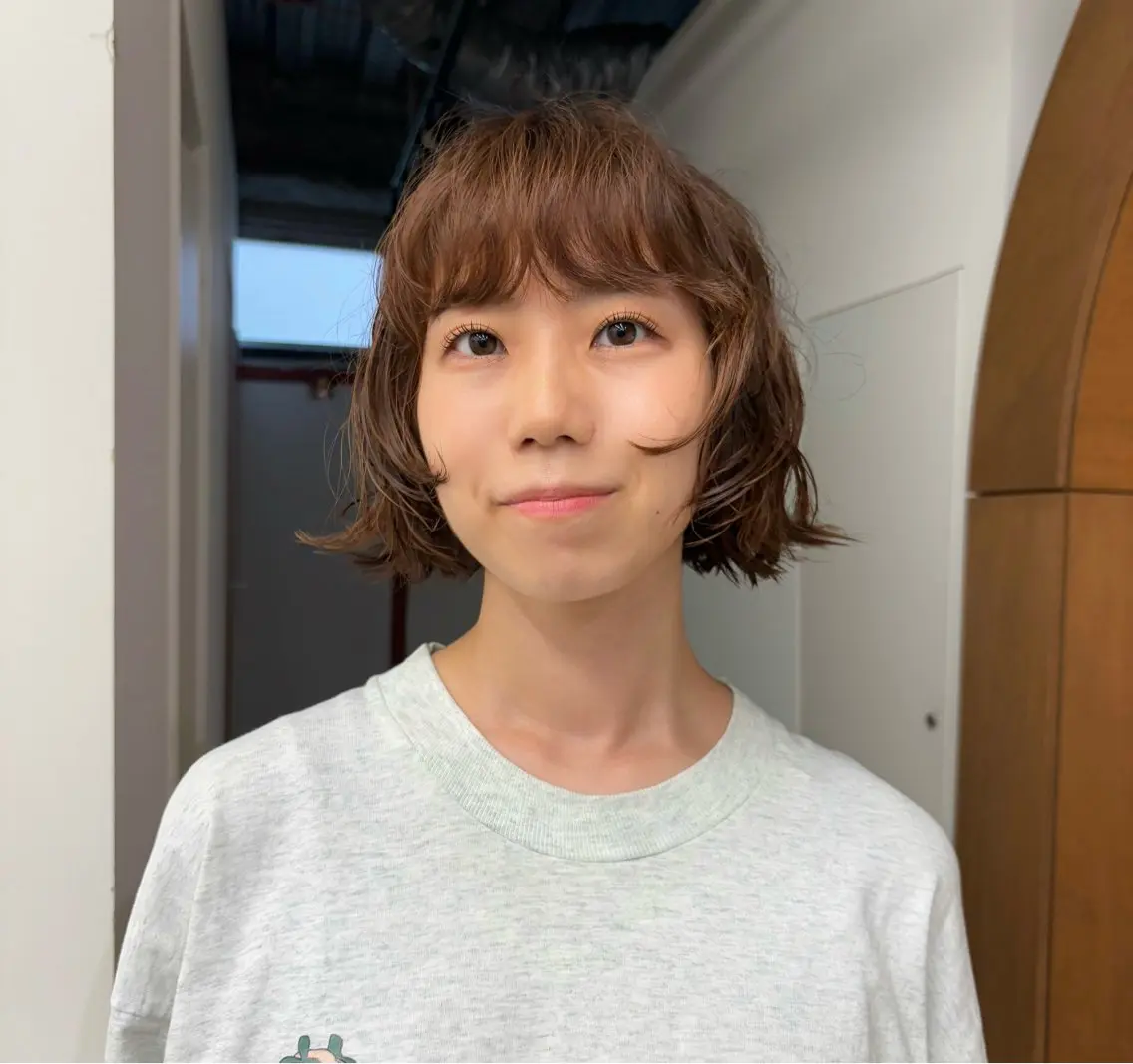 ショート パーマ カット パーマ 青木 若菜のヘアスタイル