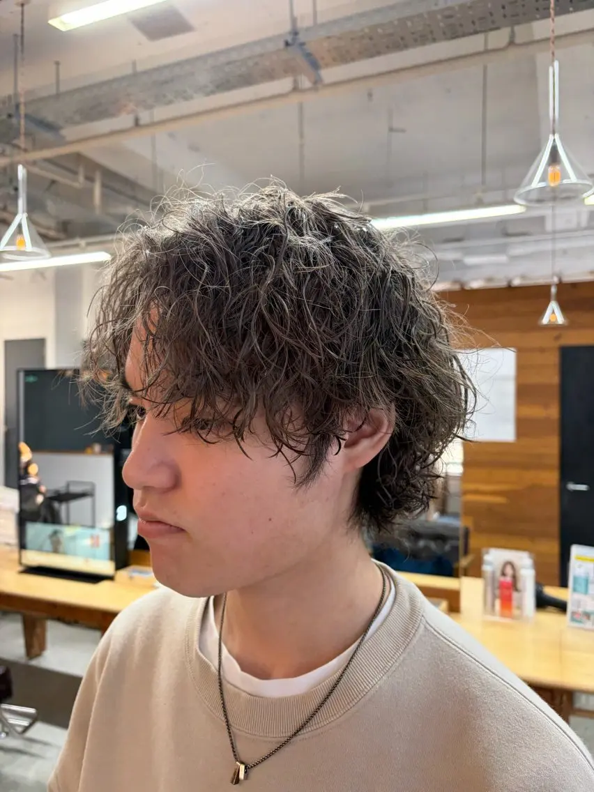 ミディアム パーマ メンズ カット パーマ こころ/カーリー・ パーマデザインのヘアスタイル