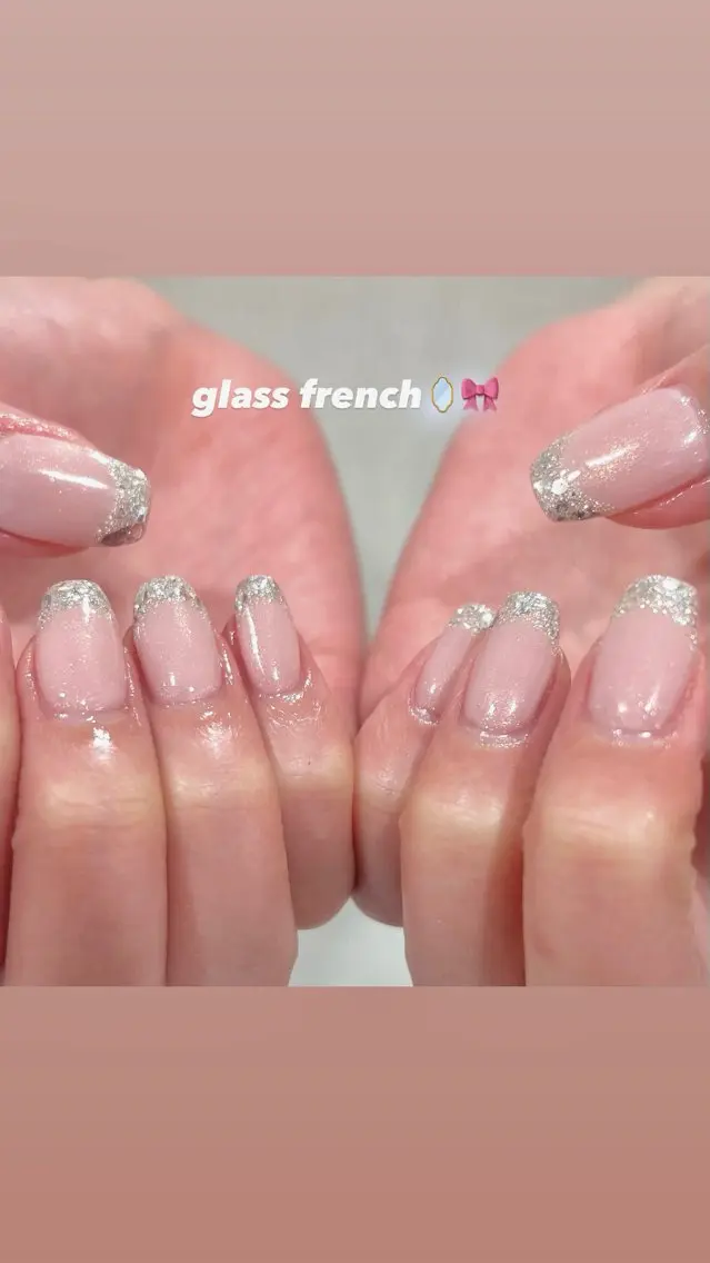 ネイル クリアネイル フレンチネイル ハンドネイル 🎀チーク/ちゅるん 🫧chisa🎀のネイルデザイン