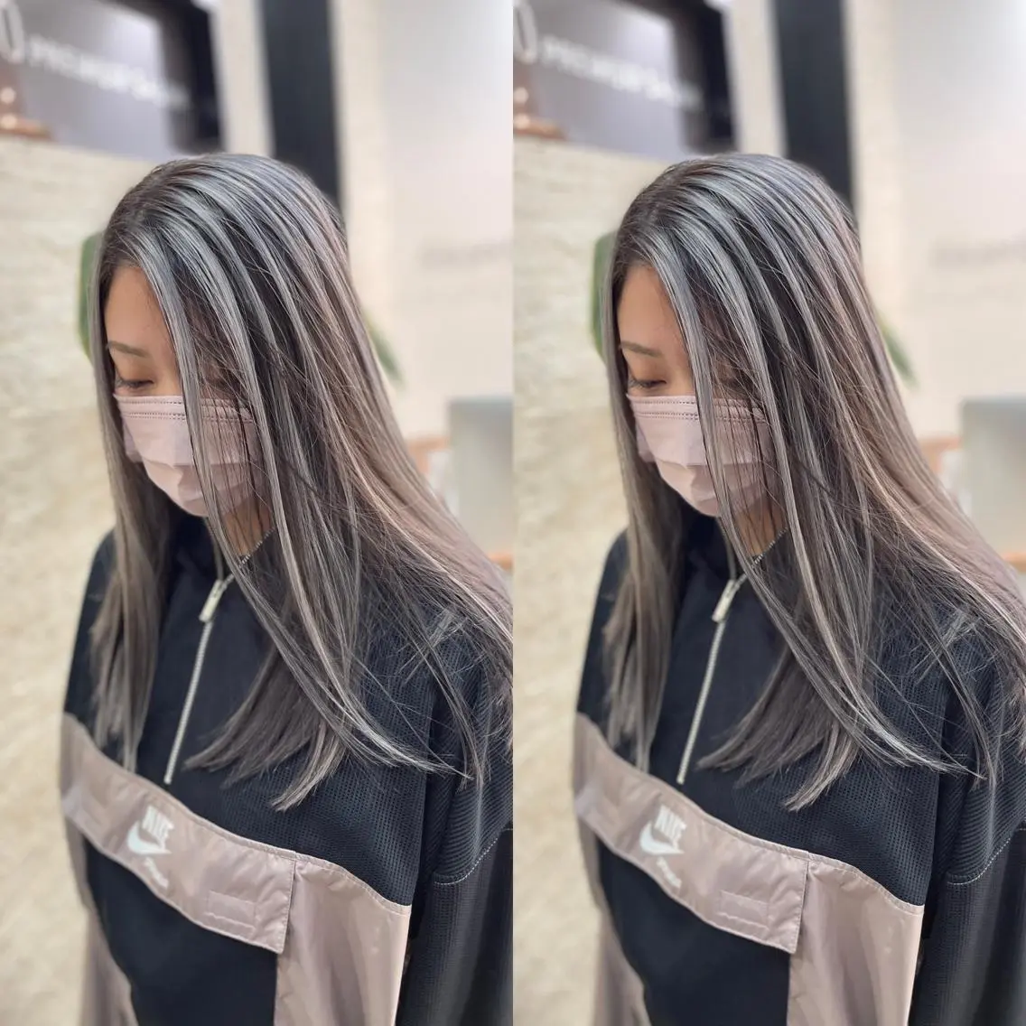 セミロング ヘアカラー トリートメント Y Uのヘアスタイル