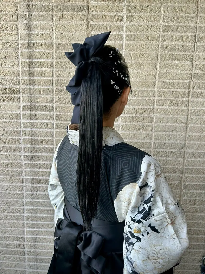 セミロング ヘアアレンジ 着付け 似合わせ⌇お洒落 カット⌇平野あみのヘアスタイル
