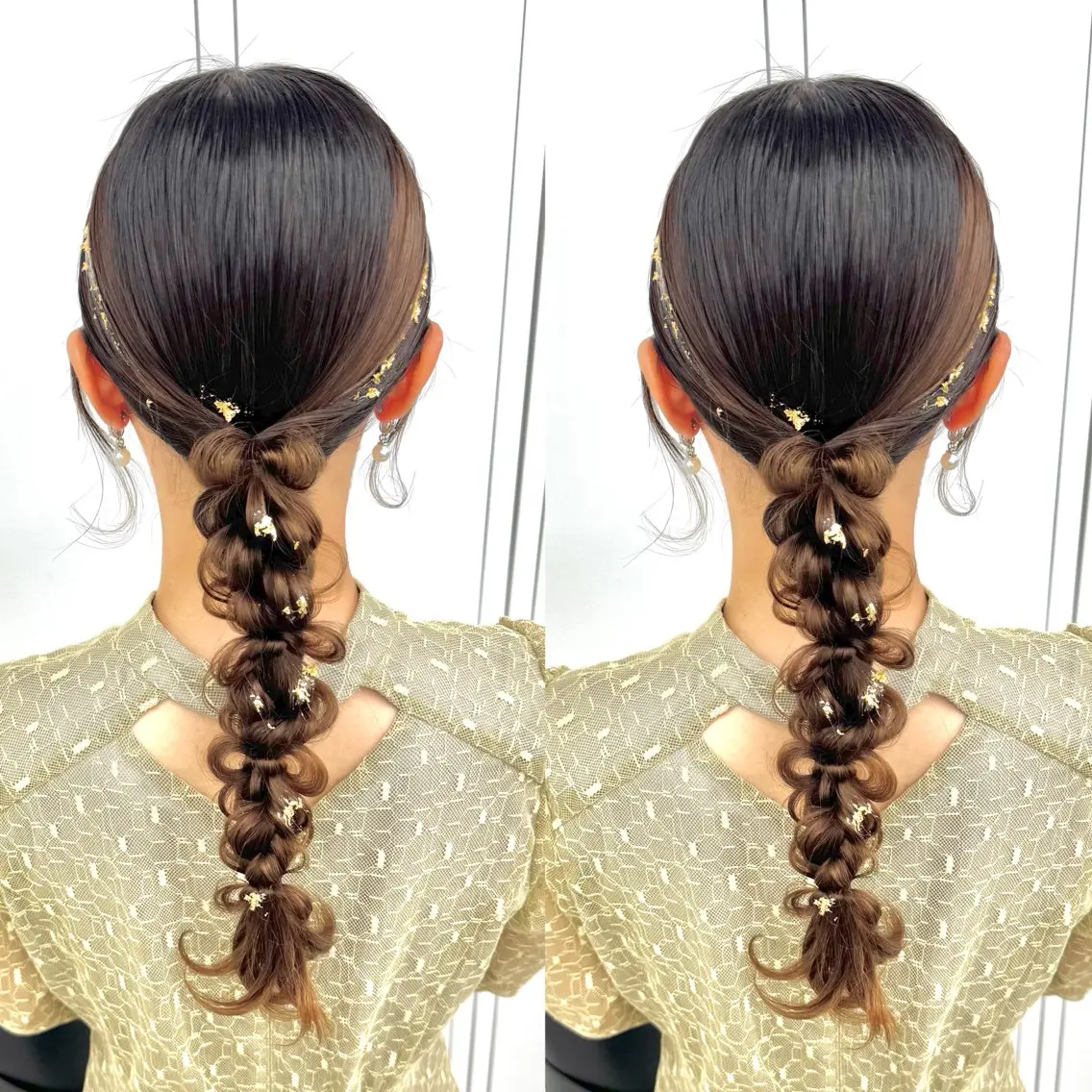 ロング ヘアアレンジ ヘアセット ヘアメ🎀ハイトーン 🩵エクステ🪄しほのヘアスタイル