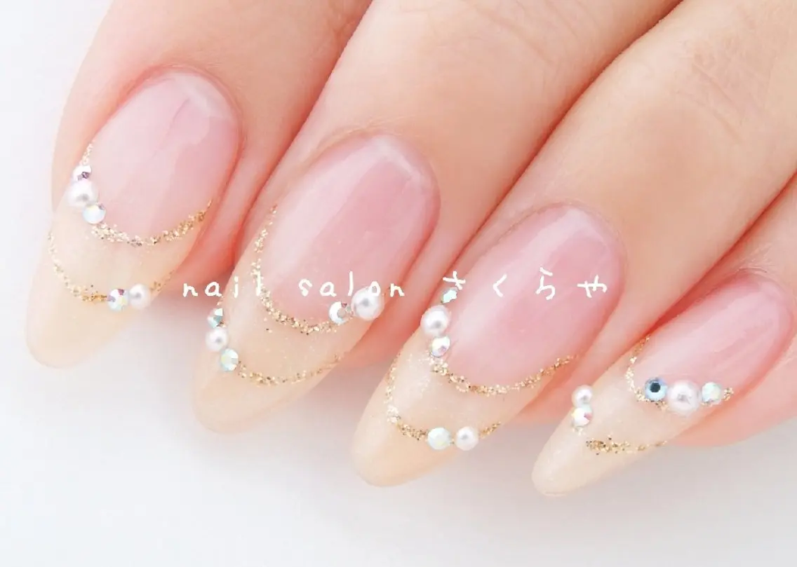ネイル アートネイル キラキラネイル さくらや❤ パラジェル使用のネイルデザイン
