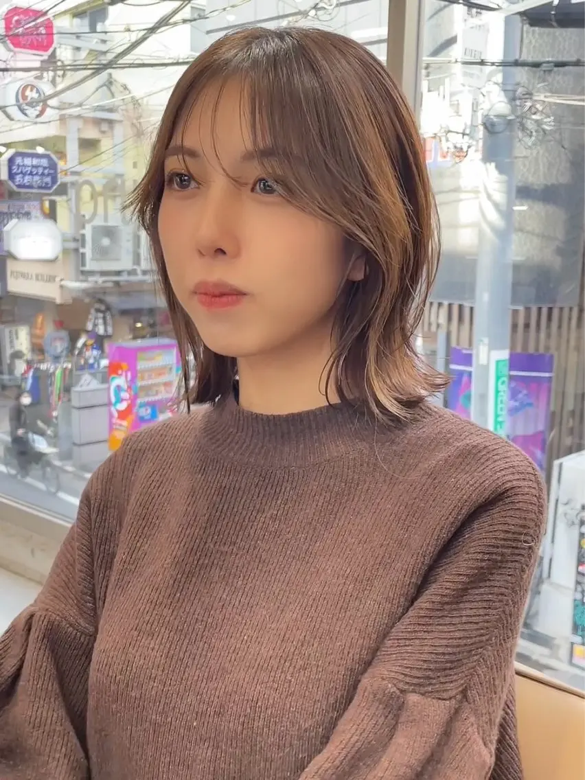 ミディアム カラー パーマ ヘアアレンジ メンズ ✨盛れるレイヤー🪞 🎀モモカ🎀のヘアスタイル