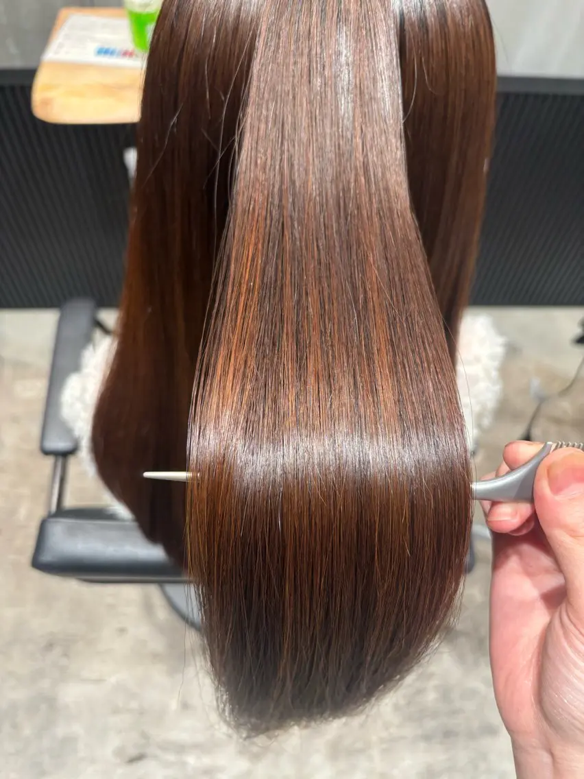 ロング 縮毛矯正 縮毛矯正 あずま みはなのヘアスタイル