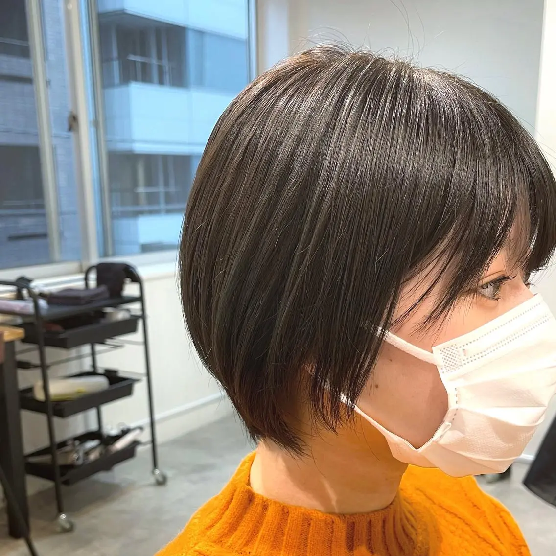 ショート カラー ショートボブ ハンサムショート アクアカラー アッシュ アッシュグレー navile原宿 yumaのヘアスタイル