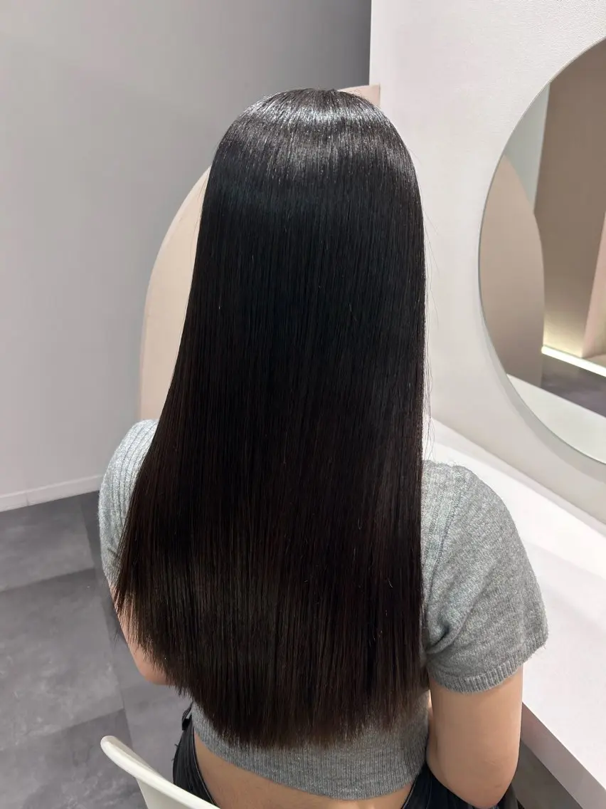 セミロング カラー ブラウンカラー ダークブラウン 縮毛矯正 カット ヘアカラー パーマ 縮毛矯正 トリートメント ヘアセット 縮毛矯正/KEI/ ブリーチ縮毛矯正のヘアスタイル