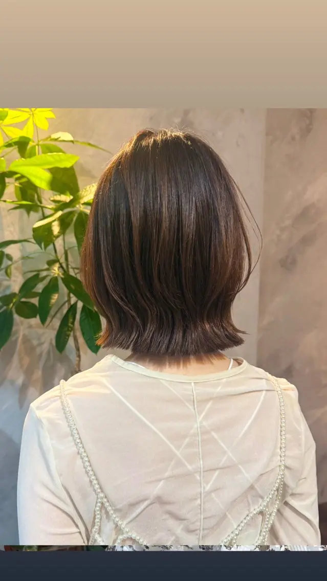 ミディアム ボブ くびれヘア レイヤーカット カット 天神/髪質改善カラー miroa/miyuのヘアスタイル