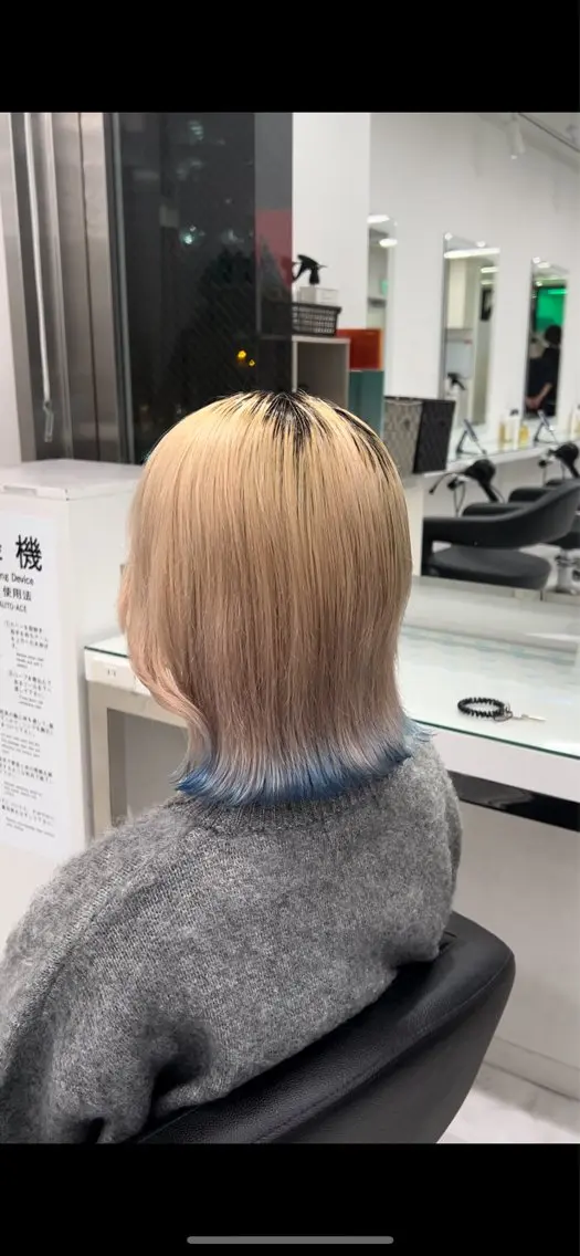 ミディアム ウルフカット×ハイ トーン職人🤍ゆうひのヘアスタイル