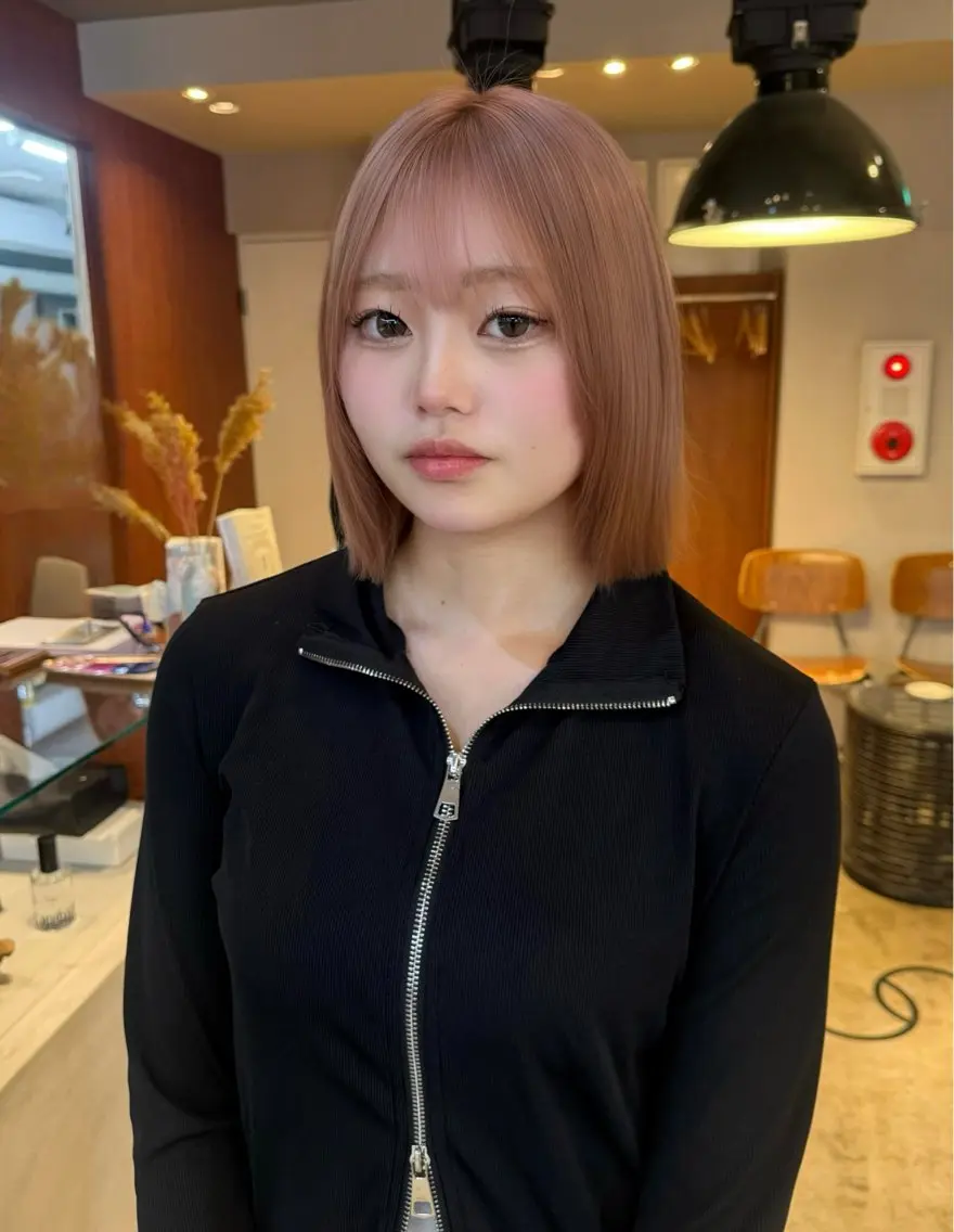 ミディアム カラー ヘアカラー レイヤー/ハイトーン 梅田中崎町/あかりのヘアスタイル