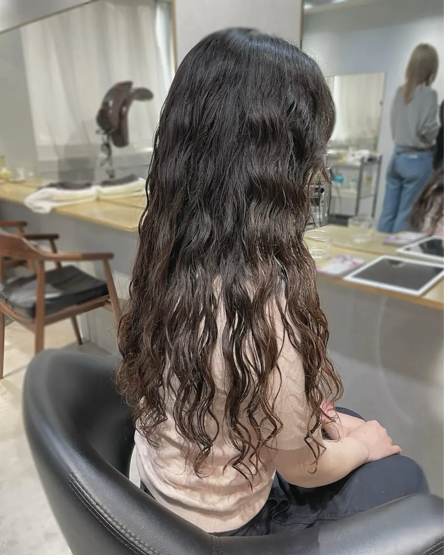 ロング パーマ 髪質改善 ロング 縮毛矯正 【表参道】Ruri デジタルパーマのヘアスタイル