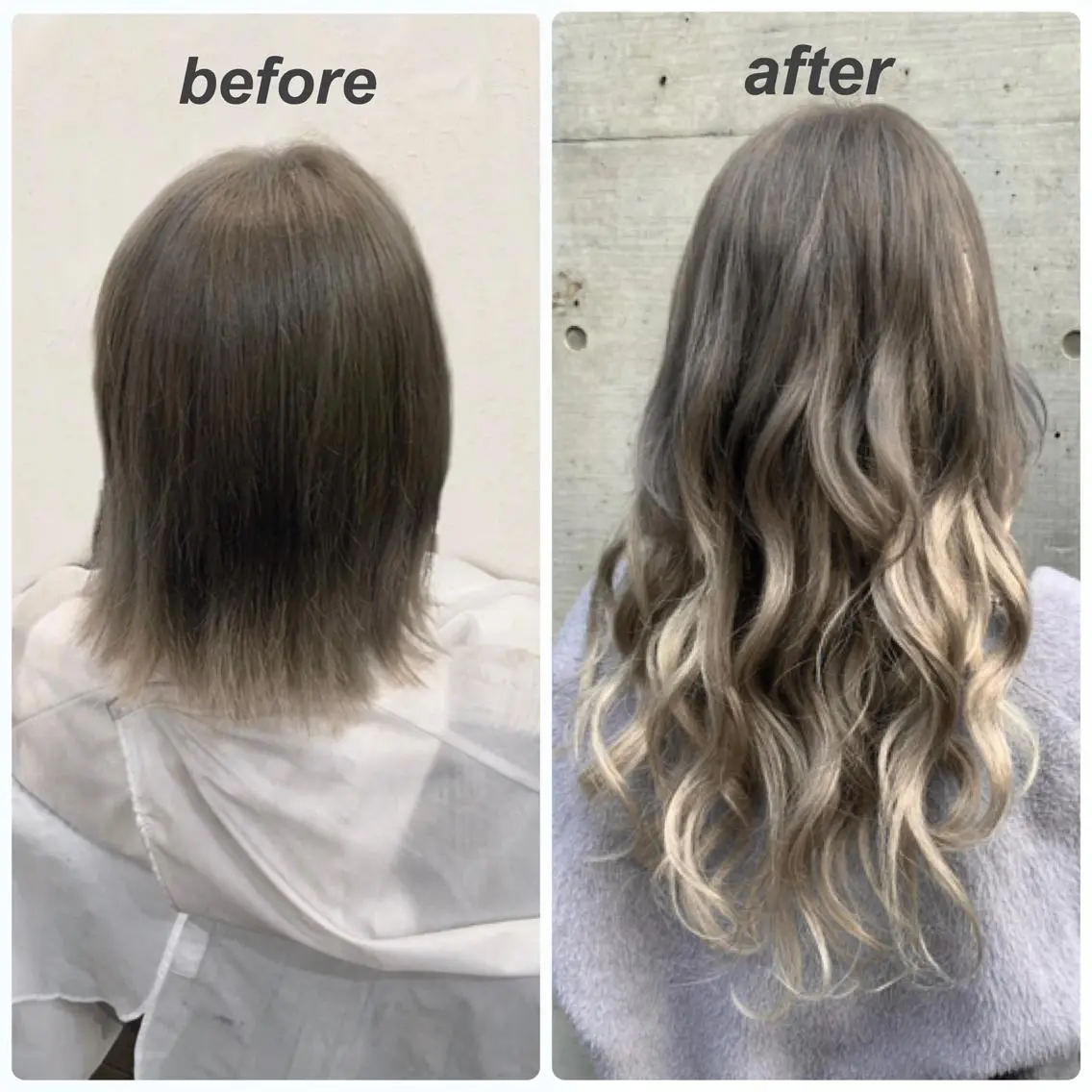 ロング カラー グラデーションカラー エクステ 色落ちまでキレイに! !女性サロンのヘアスタイル