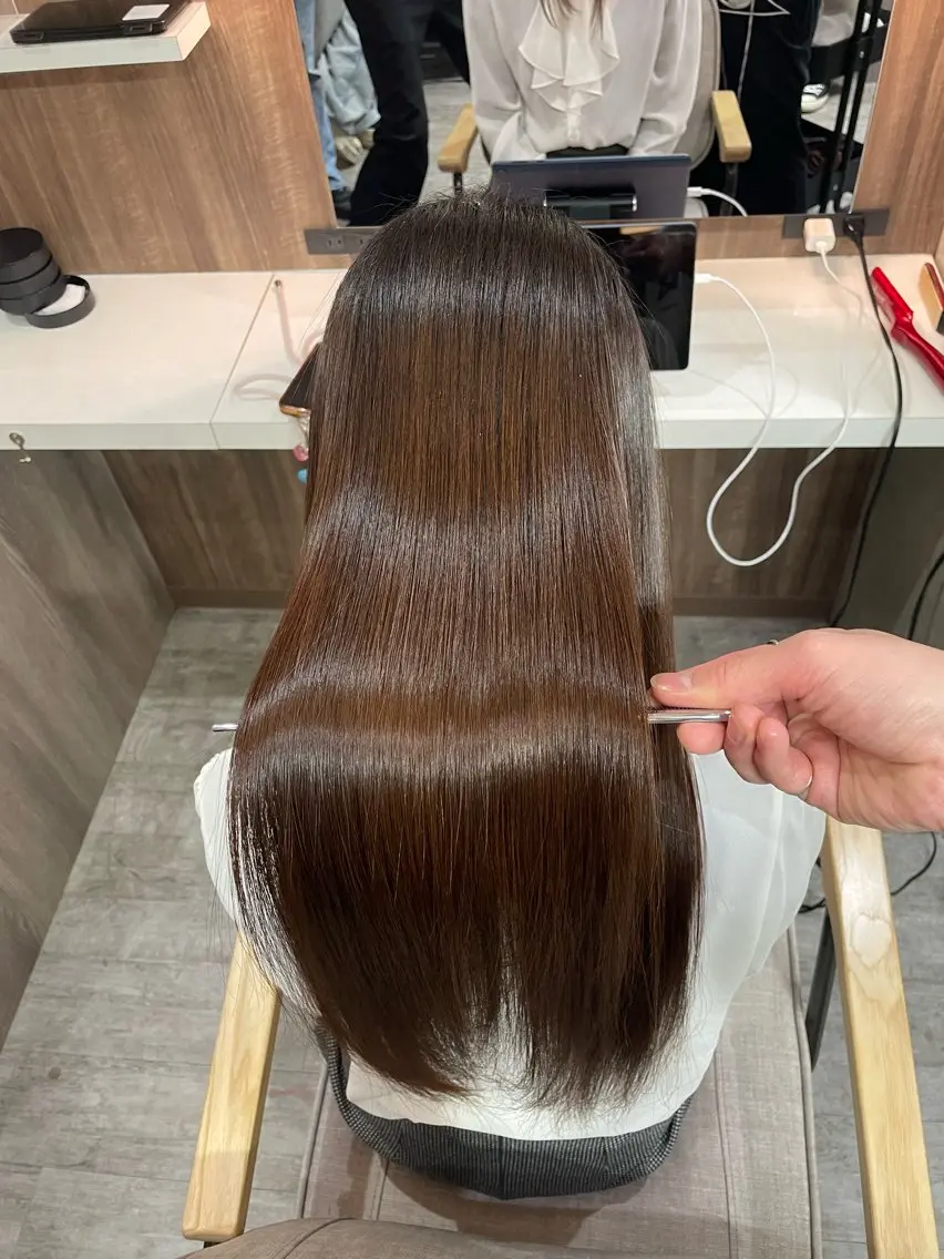 ロング カット 縮毛矯正 広島No.1美髪矯正 髪質改善/河村総一郎のヘアスタイル