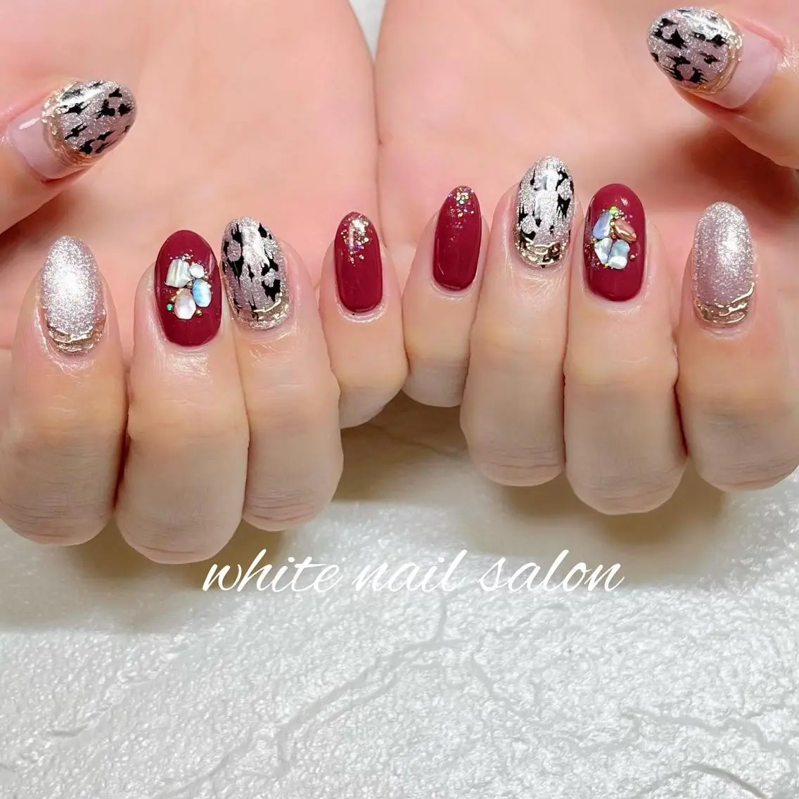ネイル フットネイル ジェルネイル ハードジェル ラメ(グリッター) 持ち込み ハンドネイル white nail salonのネイルデザイン