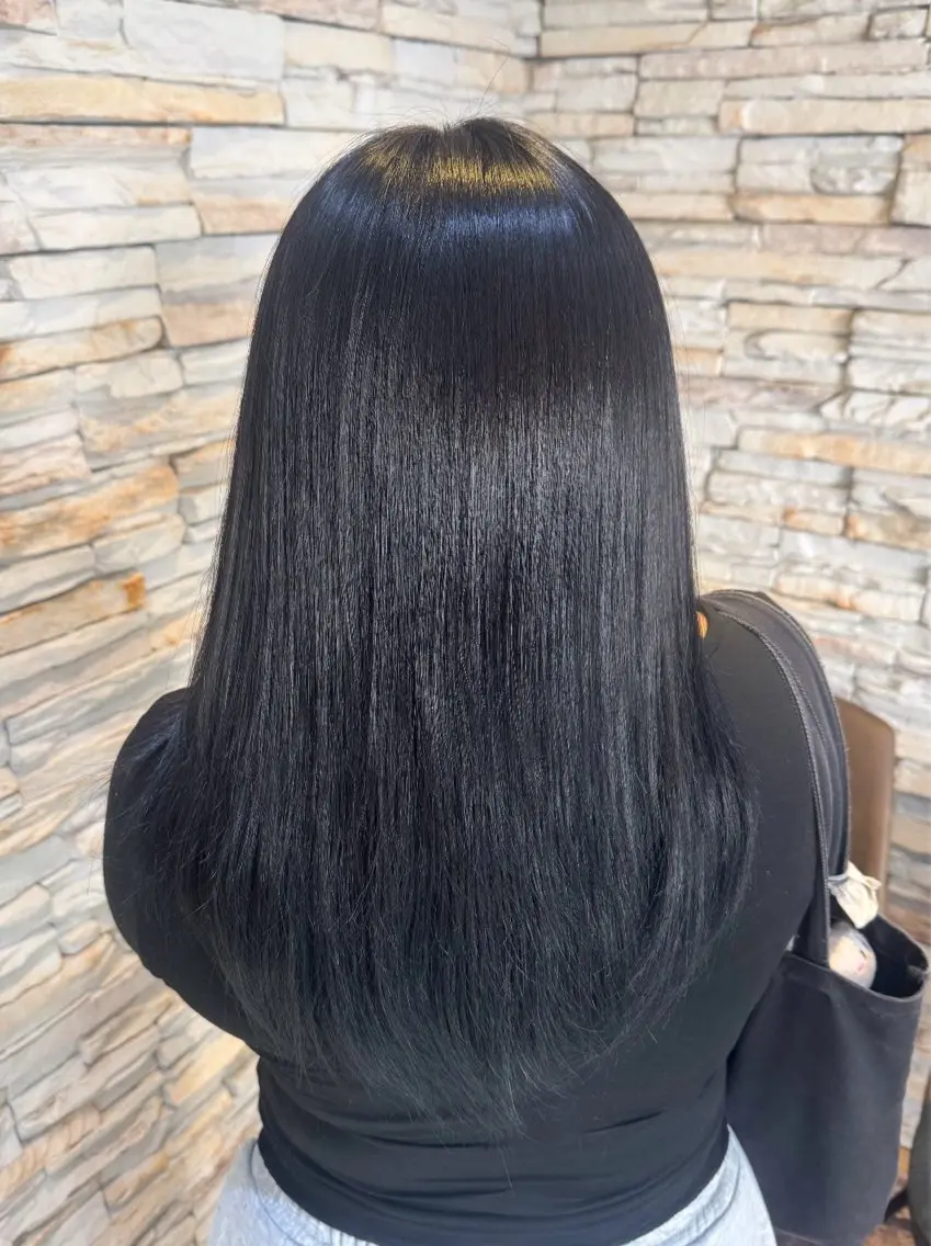 ロング カラー 黒髪 透明感カラー 暖色カラー❤️ 艶/透明感🩶meiのヘアスタイル