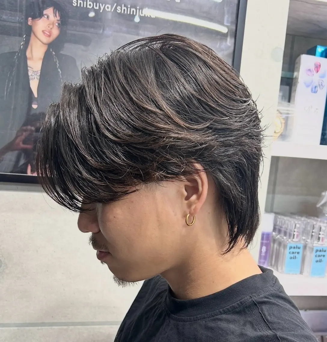 ショート パーマ メンズ カット パーマ 岩城 滉成のヘアスタイル